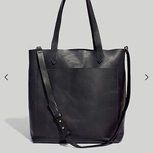 Madewell Black Leather Medium Transport Tote